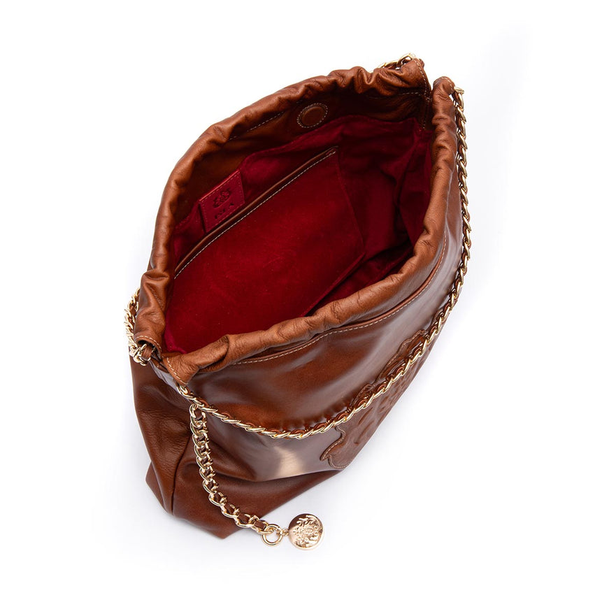 BOLSA DAYSE HOBO EM COURO ESTONADO PINHÃO