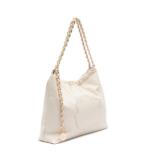 BOLSA DAYSE HOBO EM COURO BODAN MARSHMALLOW