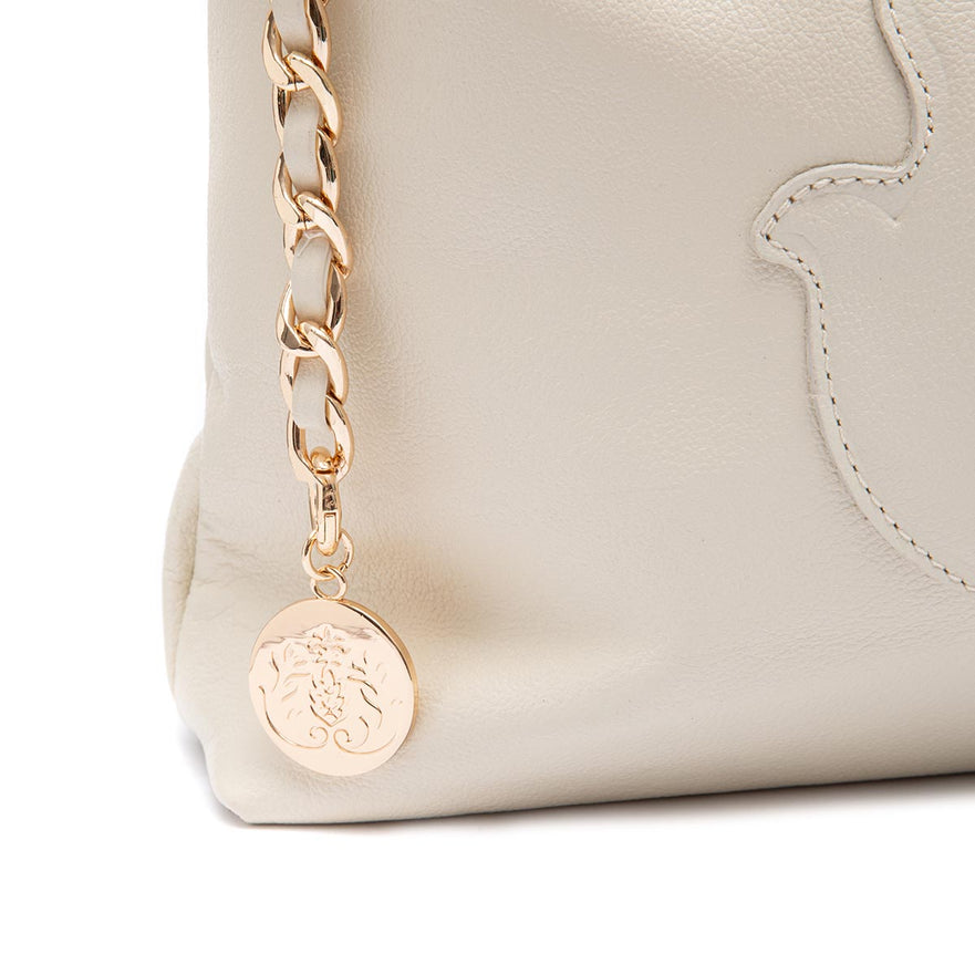 BOLSA DAYSE HOBO EM COURO BODAN MARSHMALLOW