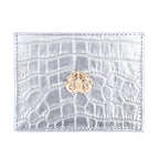CARTEIRA COURO CROCO NEW CROCO PRATA