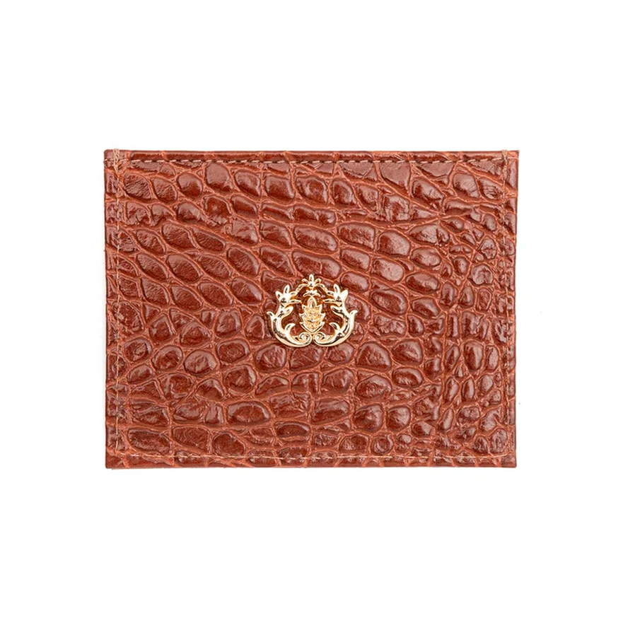 CARTEIRA COURO NEW  CROCO BROWNIE