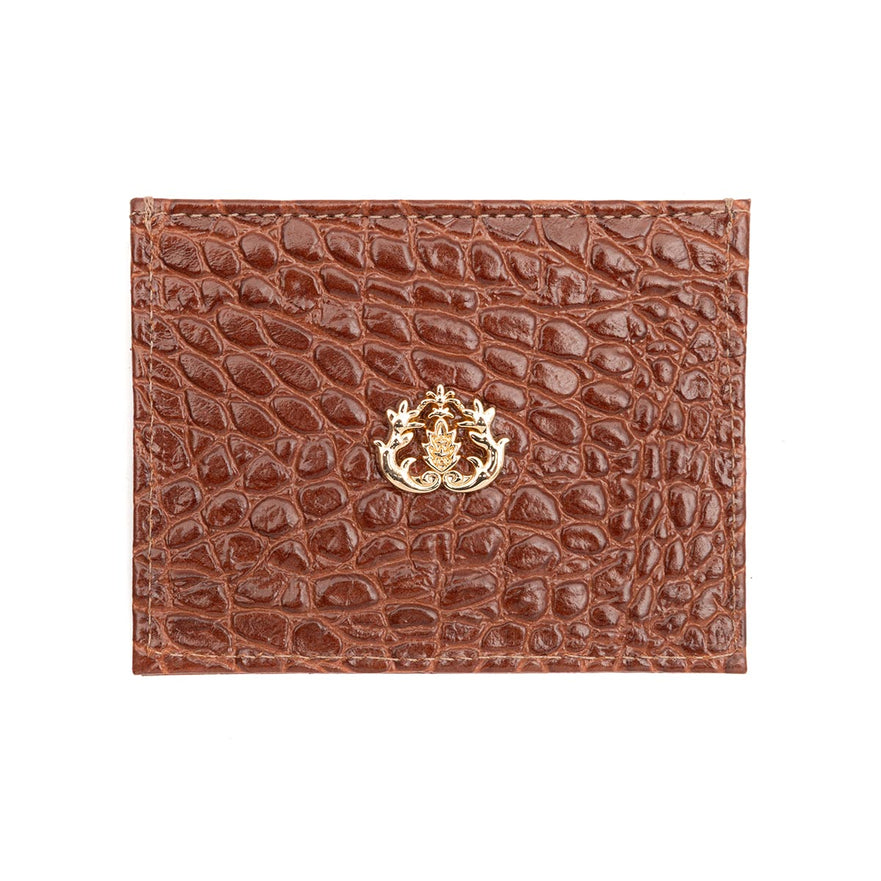 Carteira Couro New Croco Brownie