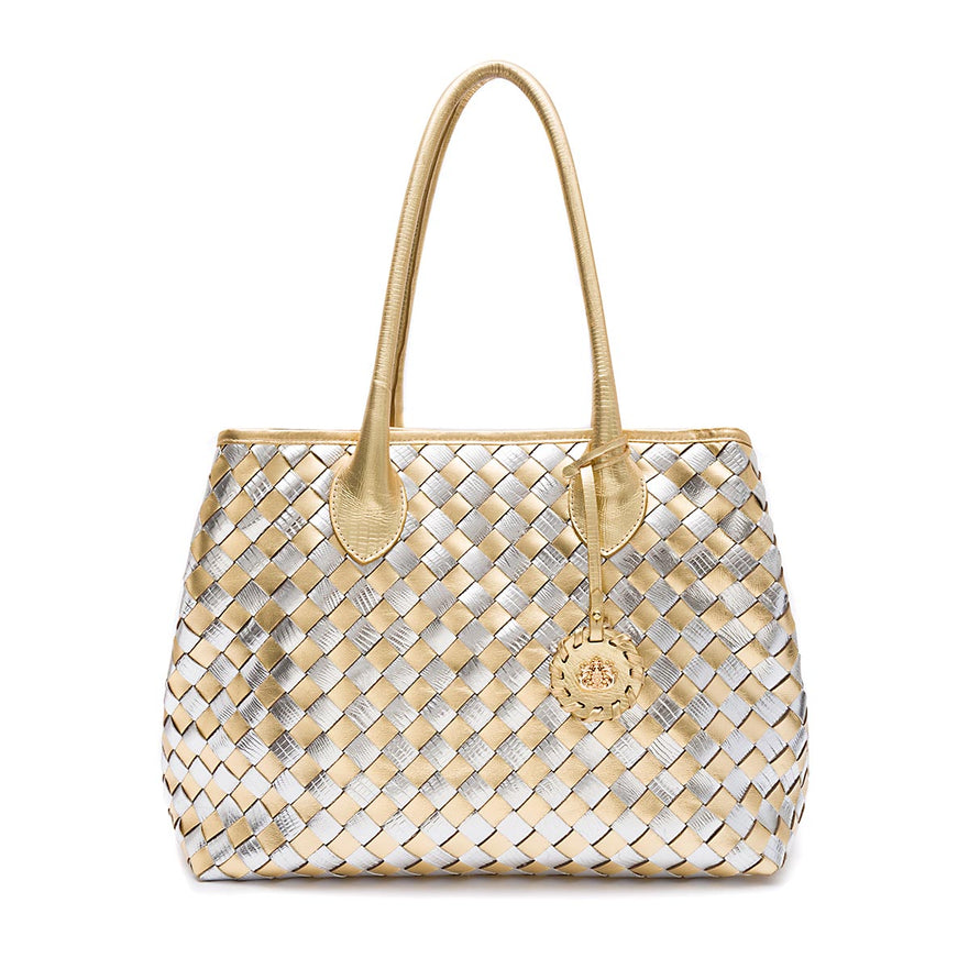 BOLSA SHOPPER TRESSÊ OURO PRATA