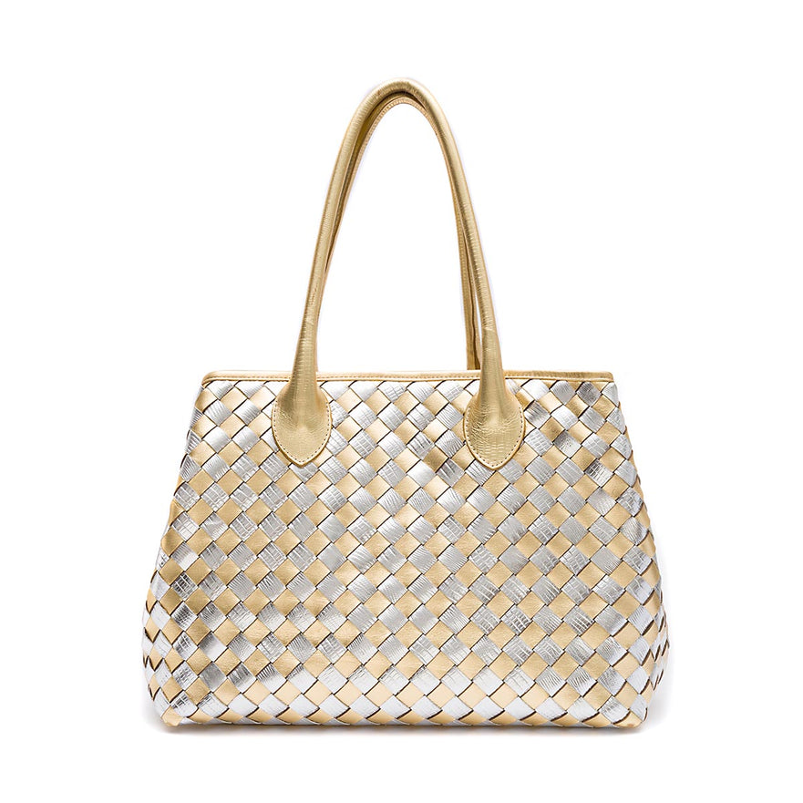 BOLSA SHOPPER TRESSÊ OURO PRATA