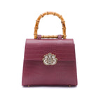 BOLSA TOP HANDLE MÉDIA MAXI CROCO BURGUNDY