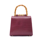 BOLSA TOP HANDLE MÉDIA MAXI CROCO BURGUNDY