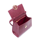 BOLSA TOP HANDLE MÉDIA MAXI CROCO BURGUNDY