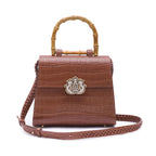 Bolsa Top Handle Média MAXI CROCO PECAN