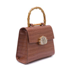Bolsa Top Handle Média MAXI CROCO PECAN