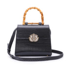 BOLSA TP HANDLE MÉDIA MAXI CROCO PRETO