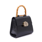 BOLSA TP HANDLE MÉDIA MAXI CROCO PRETO