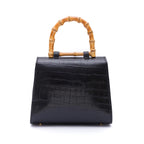 BOLSA TP HANDLE MÉDIA MAXI CROCO PRETO