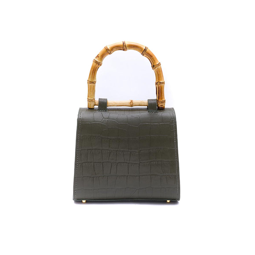 BOLSA TOP HANDLE MINI  ISLA MAXI CROCO MUSGO