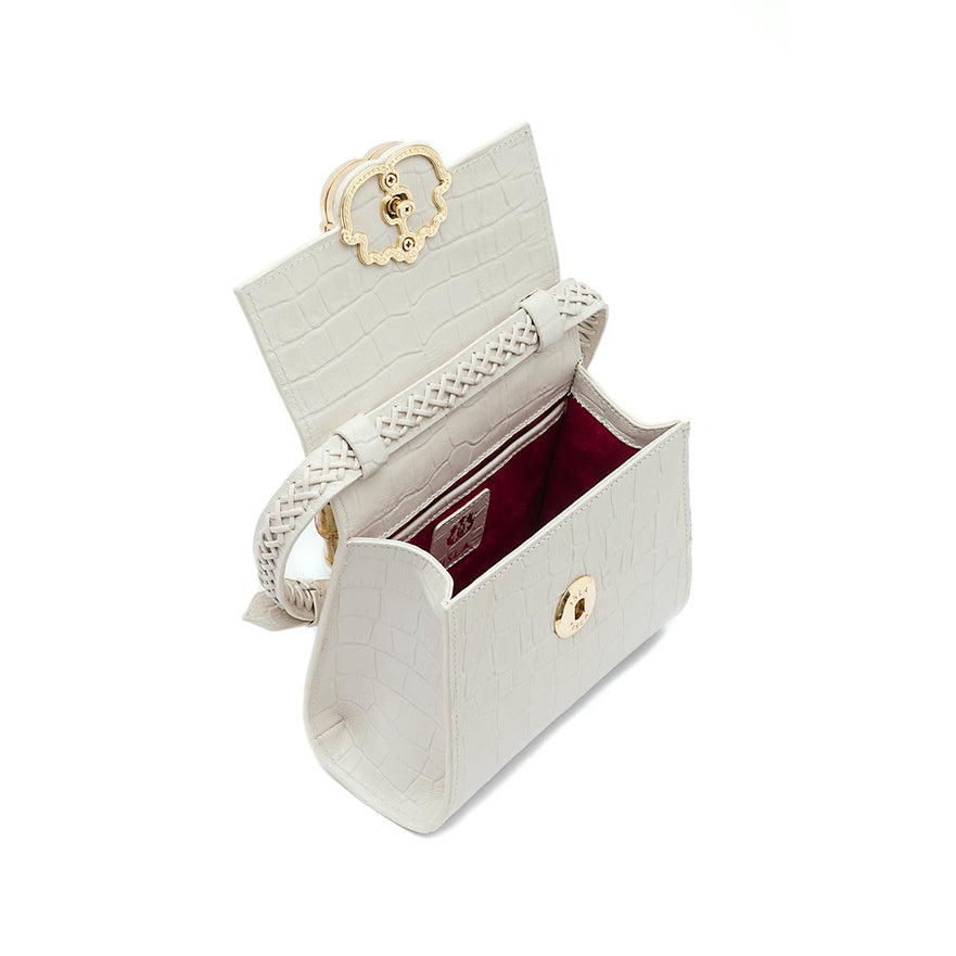 BOLSA TOP HANDLE MINI ISLA MAXI CROCO CHANTILY