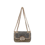 BOLSA MINI BAGUETE TWEED GLAM ROXY OURO
