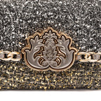 BOLSA MINI BAGUETE TWEED GLAM ROXY OURO