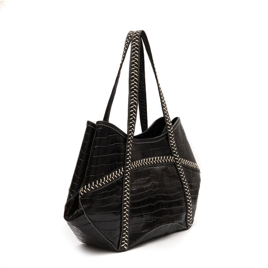 BOLSA TOTE MAIA MAXI CROCO PRETO