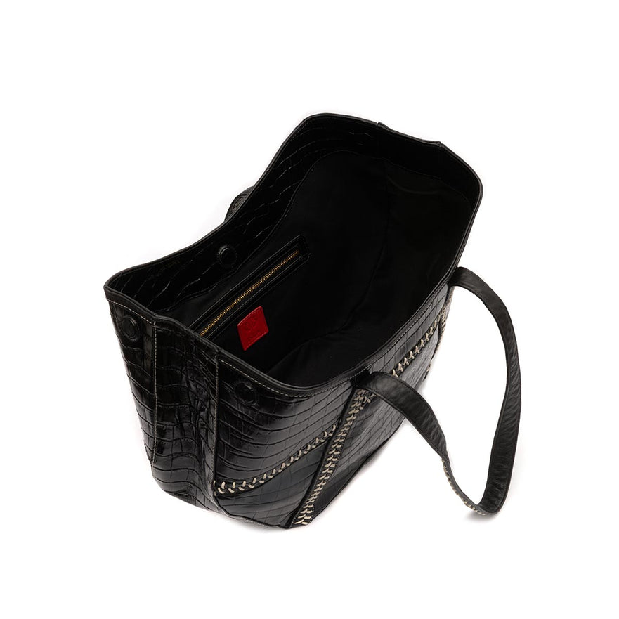 BOLSA TOTE MAIA MAXI CROCO PRETO