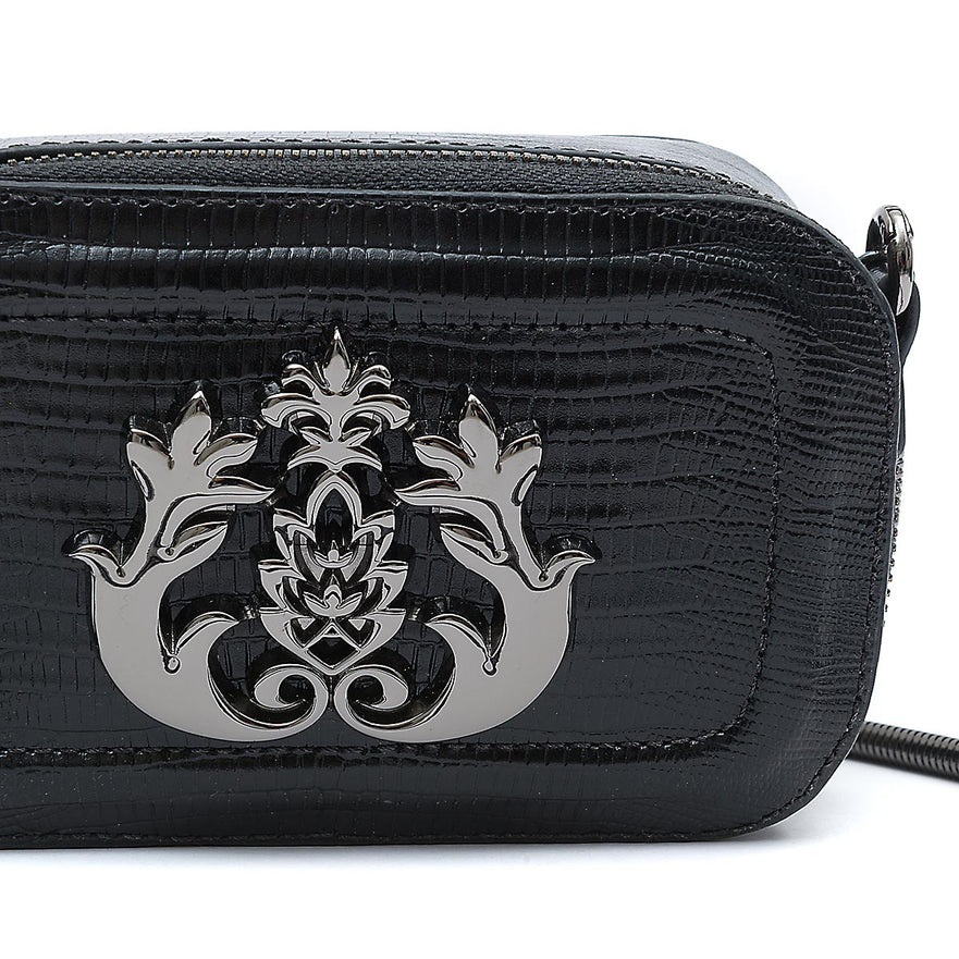 MINI BOLSA DANCE EM COURO PRETO ONIX LIZARD