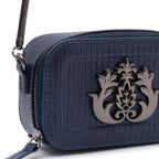BOLSA MINI  DANCE EM COURO LIZARD MARINHO