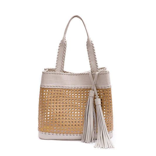 BOLSA TOTE PALHA SEXTAVADA GRANDE MAXI CROCO CHANTILLY
