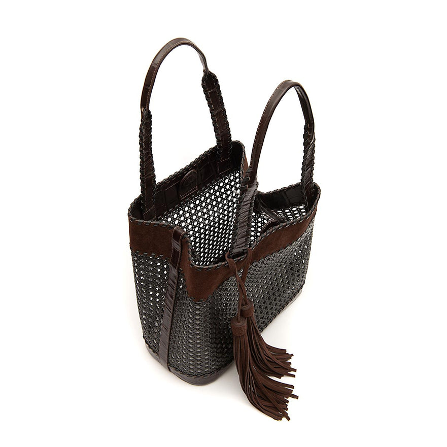 BOLSA TOTE PALHA SEXTAVADA GRANDE CAMURÇA CAFÉ