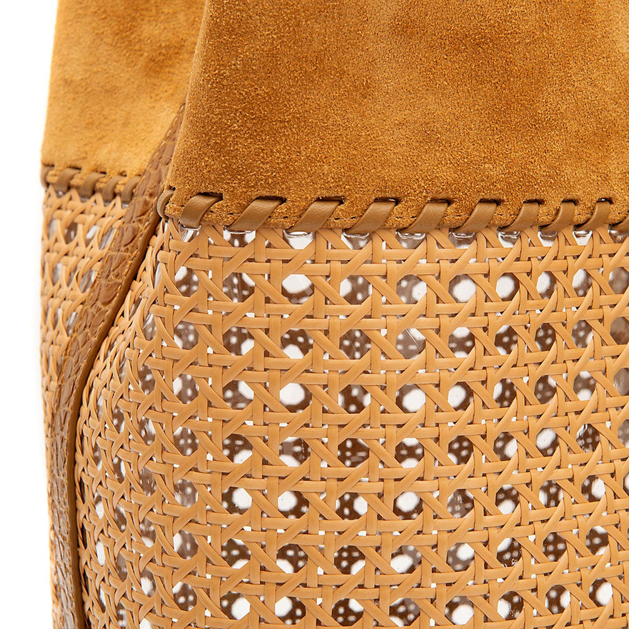 BOLSA TOTE PALHA SEXTVADA GRANDE CAMURÇA CAIMAN MEL