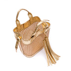 BOLSA TOTE PALHA SEXTAVADA MÉDIA NEW CROCO NEW GOLD