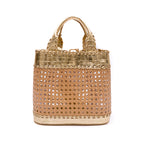 BOLSA TOTE PALHA SEXTAVADA MÉDIA NEW CROCO NEW GOLD