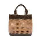 BOLSA TOTE PALHA  SEXTAVADA MÉDIA MAXI CROCO OLIVA