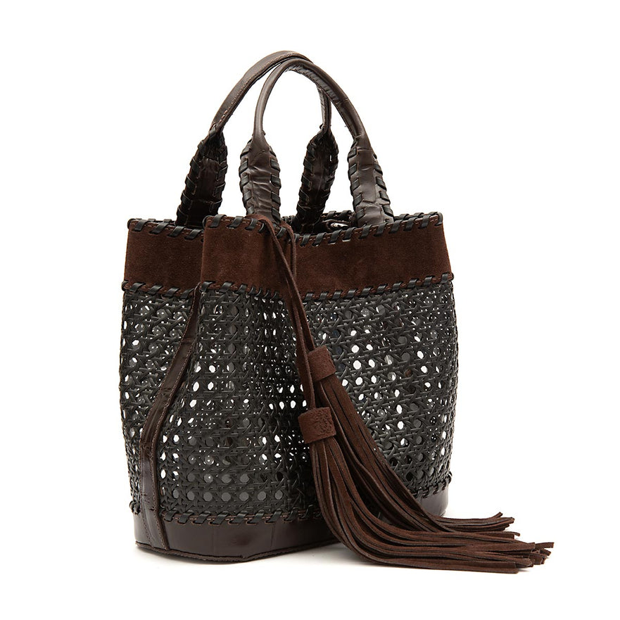 BOLSA TOTE PALHA  SEXTAVADA MÉDIA CAMURÇA CAFÉ