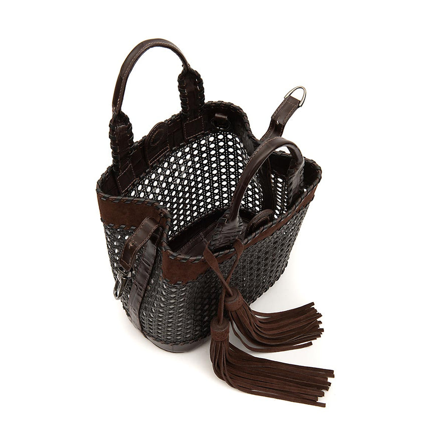BOLSA TOTE PALHA  SEXTAVADA MÉDIA CAMURÇA CAFÉ