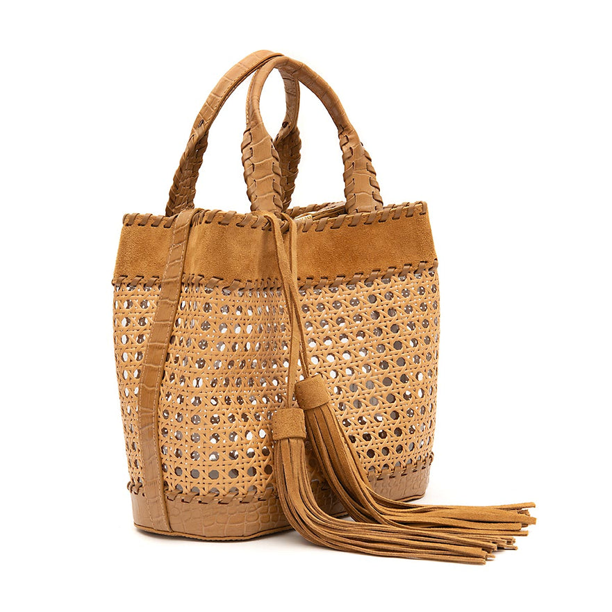 BOLSA TOTE PALHA SEXTAVADA MÉDIA CAMURÇA  MEL