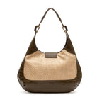 BOLSA MOON MAXI CROCO OLIVA PALHA DAMIER NATURAL