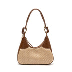 BOLSA MOON HOBO NEW CROCO AVELÃ PALHA DAMIER NATURAL