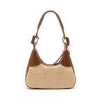 BOLSA MOON HOBO NEW CROCO AVELÃ PALHA DAMIER NATURAL