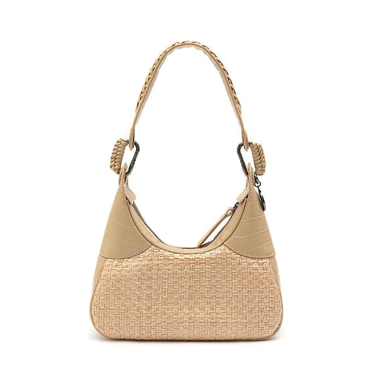 BOLSA MOON HOBO MAXI CROCO NATA PALHA DAMIER NATURAL