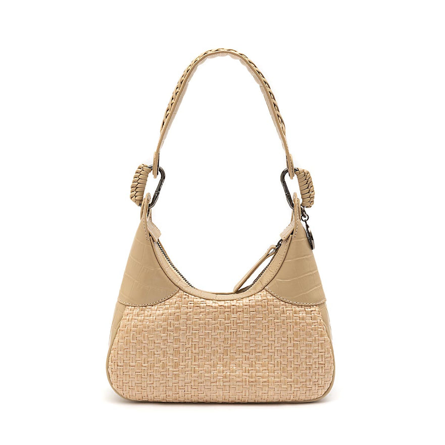 BOLSA MOON HOBO MAXI CROCO NATA PALHA DAMIER NATURAL