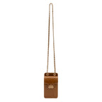 POUCH ANNE COM TAMPA EM COURO CAIMAN MEL OURO