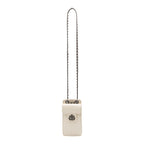 POUCH ANNE COM TAMPA EM COURO GLOSS VANILLA ONIX