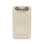 POUCH ANNE COM TAMPA EM COURO GLOSS VANILLA ONIX