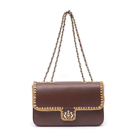 BOLSA ANNE JUMBO COURO WHASHED PINHÃO CROCHÊ NATURAL