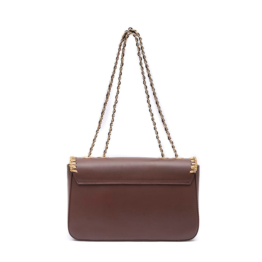 BOLSA ANNE JUMBO COURO WHASHED PINHÃO CROCHÊ NATURAL