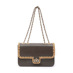 BOLSA ANNE JUMBO COURO WASHED OLIVA CROCHÊ NATURAL