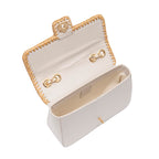 BOLSA ANNE JUMBO COURO WASHED CHANTILLY CROCHÊ NATURAL
