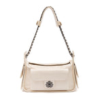 BOLSA ANNE HOBO MULTIPOCKETS EM COURO GLOSS VANILLA ONIX