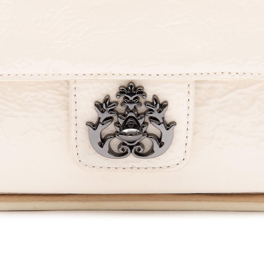 BOLSA ANNE HOBO MULTIPOCKETS EM COURO GLOSS VANILLA ONIX