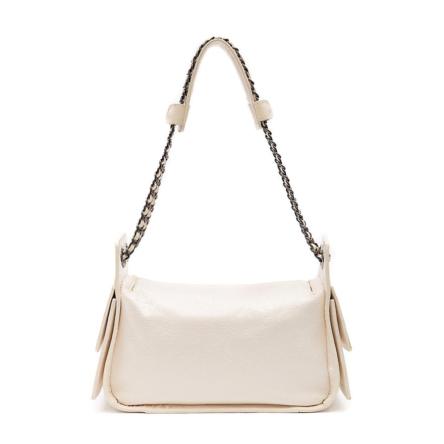 BOLSA ANNE HOBO MULTIPOCKETS EM COURO GLOSS VANILLA ONIX