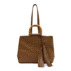 BOLSA SHOPPING TOTE TRESSÊ CAMURÇA CAVIAR AVELÃ