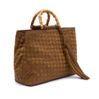 BOLSA SHOPPING TOTE TRESSÊ CAMURÇA CAVIAR AVELÃ